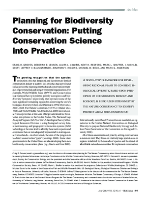 Groves et al. - 2002 - Planning for biodiversity conservation: putting conservation science into practice