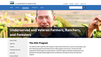 USDA: The 2501 Program for Underserved and Veteran Farmers, Ranchers, and Foresters