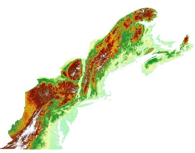 Digital Elevation Model, Northern Appalachian