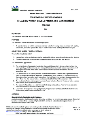 Delaware 646: Shallow Water Development and Mangement
