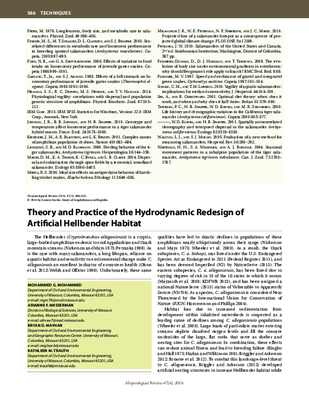 Theory and practice of the hydrodynamic redesign of artifical hellbender habitat