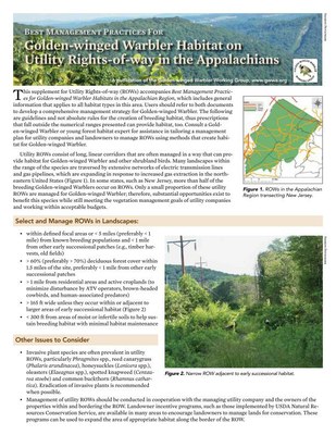 Best Management Practices for Golden-winged Warbler Habitat on Utility Rights-of-way in the Appalachians 