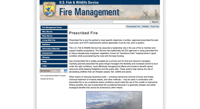 U.S. Fish & Wildlife Service Fire Management