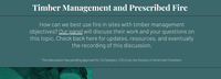 Timber Management and Prescribed Fire