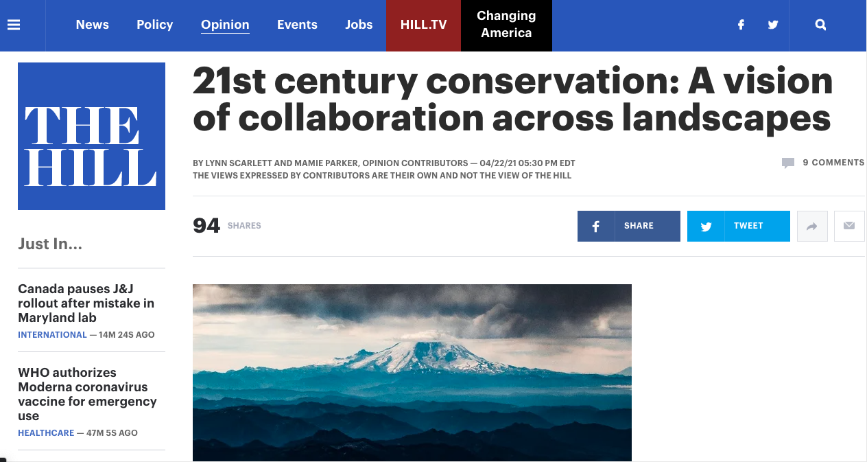 21st century conservation: A vision of collaboration across landscapes