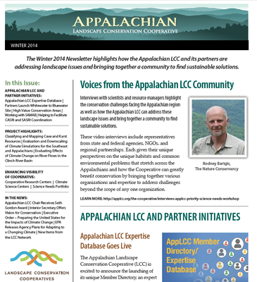 Appalachian LCC Winter Newsletter