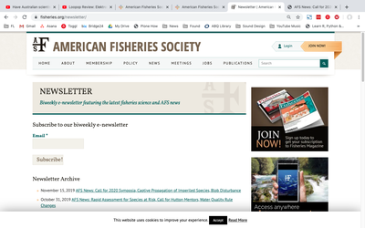American Fisheries Society Newsletter
