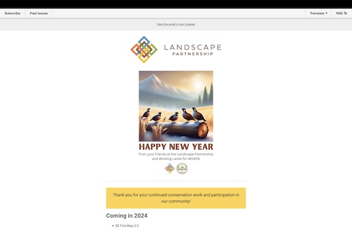 Landscape Partnership Newsletter-Happy New Year 2024!