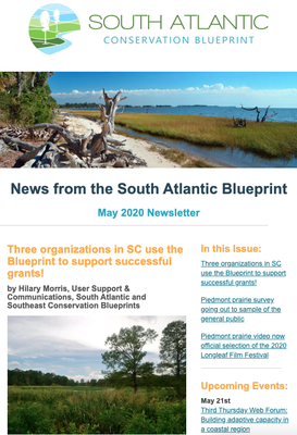 South Atlantic Conservation Blueprint May 2020 newsletter
