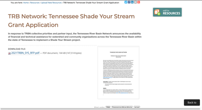 Funding for TN Partners | Riparian Restoration | Submission deadline: June 15