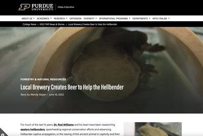 Local Brewery Creates Beer to Help the Hellbender