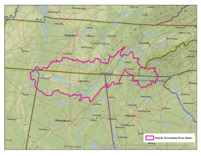 Middle Tennessee River Basin Boundary