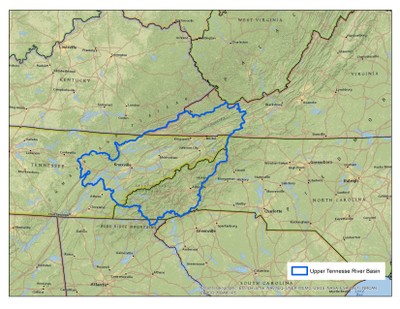 Upper Tennessee River Basin Boundary