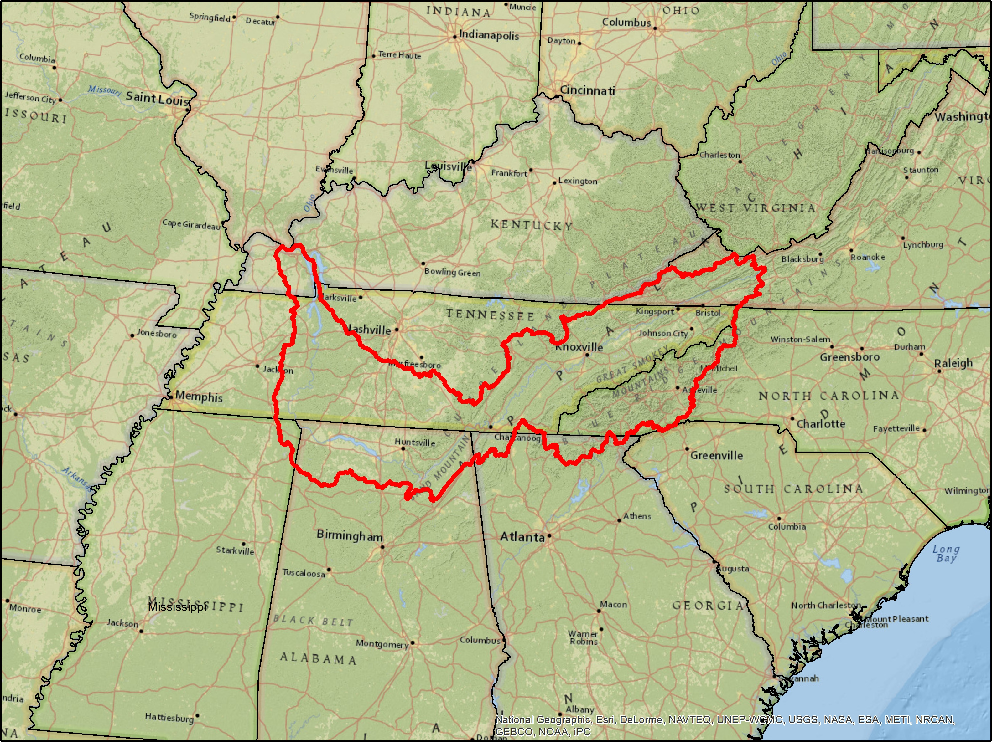 Tennessee River Basin Map