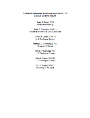 Cave/Karst Resources Across the Appalachian LCC: A Visual Guide to Results PDF