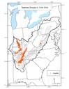 Distribution of crayfish species by 1 kilometer grid throughout the Appalachian LCC region.