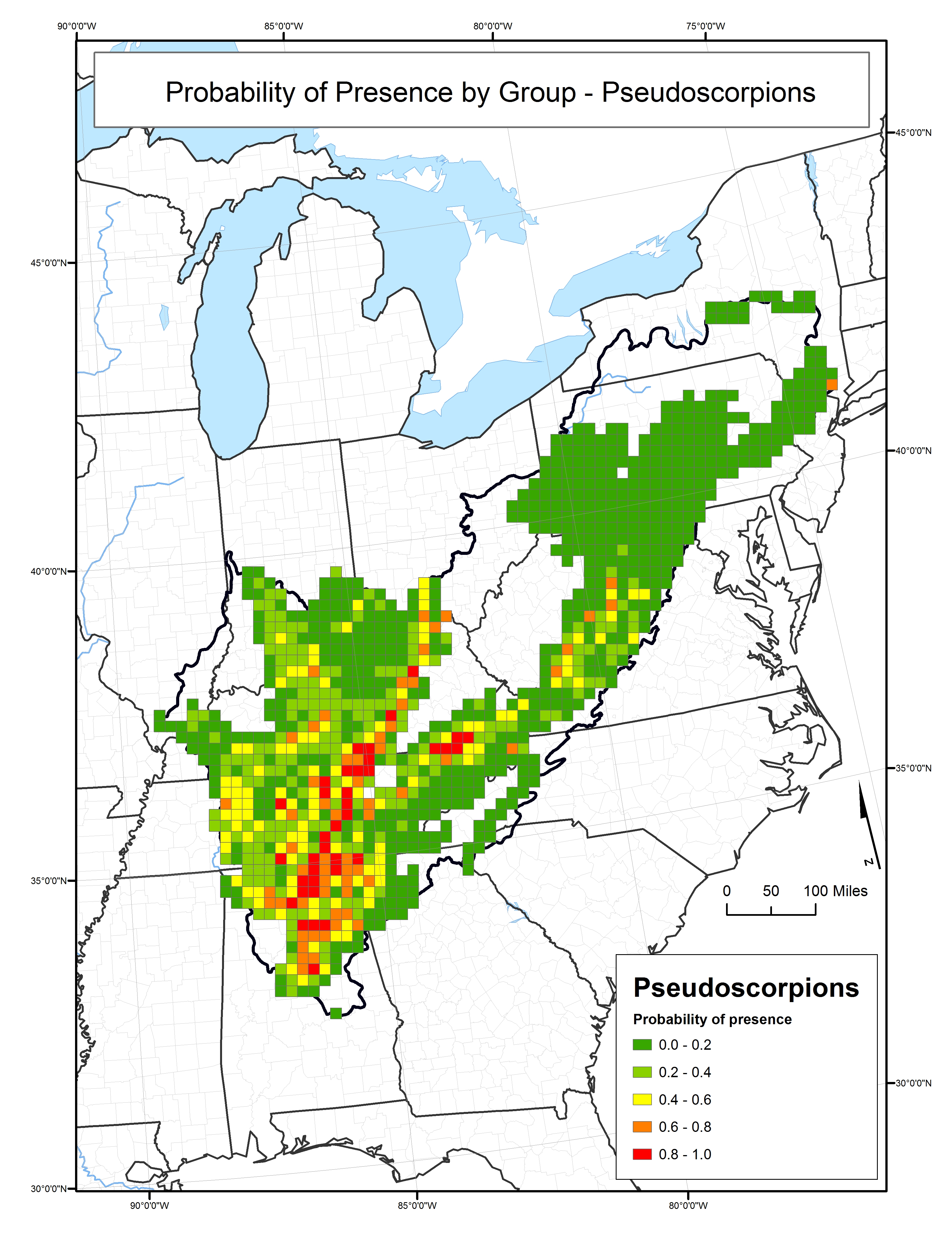 Probability of Presence for Pseudoscorpions
