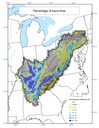 Each cell represents the percent of karst within a 20 x 20 kilometer grid cell, a measure of habitat quantity. This attribute can be used to predict presence/absence of particular ecological groups in caves.