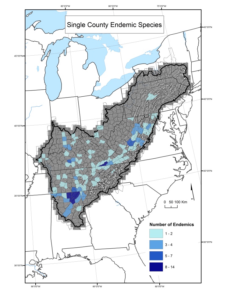 Single County Endemic Species