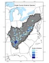 Number of endemic species at the county level throughout the Appalachian LCC region.