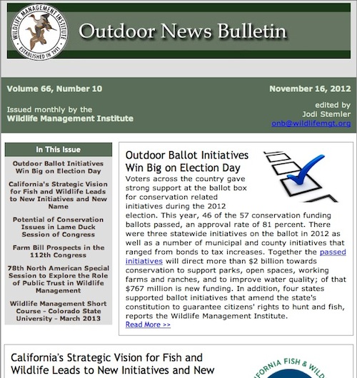 WMI: Outdoor News Bulletin