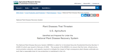 National Plant Disease Recovery System