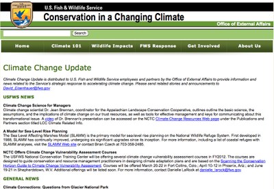 US Fish and WIldlife Service Climate Change Update