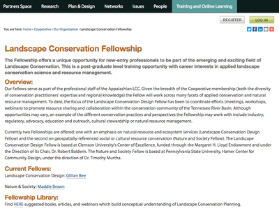 Landscape Conservation Fellowship Screenshot